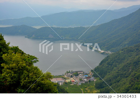 三方五湖レインボーライン　展望台駐車場　水月湖の眺め（４） 34301433