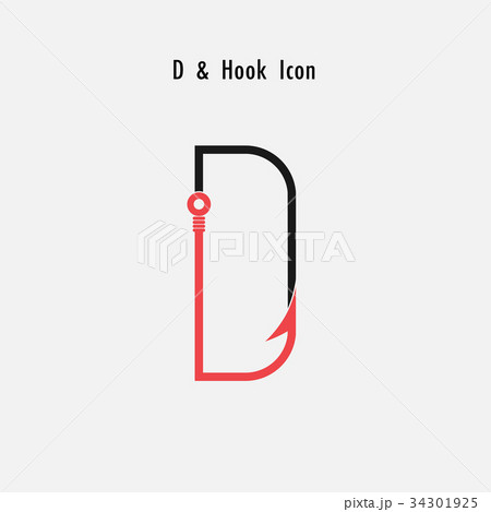 Creative D- Letter icon abstract and hook icon  34301925
