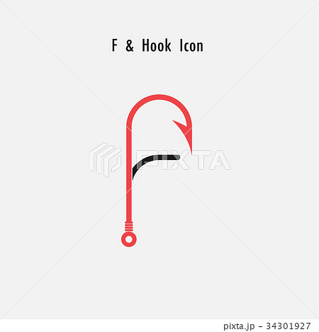 Creative F- Letter icon abstract and hook icon Creative F- Letter icon abstract and hook icon 34301927
