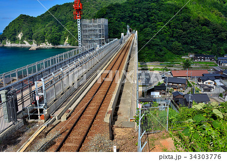 余部鉄橋　空の駅　餘部駅（余部駅）より橋梁を望む（３） 34303776