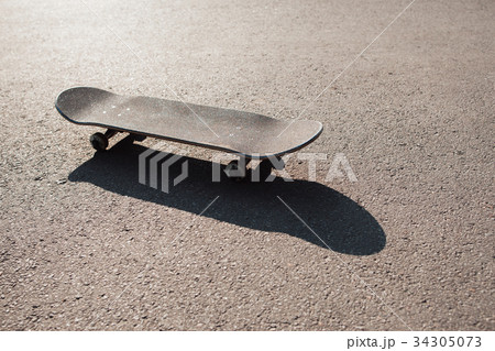 Skateboard on the road. Extreme sport challenge 34305073