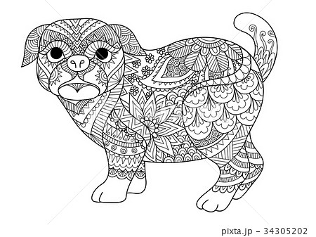 Pug coloring 34305202