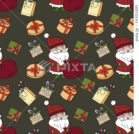 Vector Christmas seamless pattern. Vector Christmas seamless pattern. 34305895