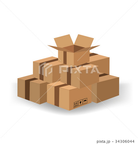 Set of Cardboard Boxes Set of Cardboard Boxes 34306044