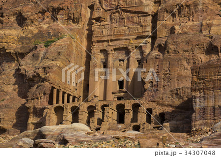 Ancient abandoned rock city of Petra in Jordan tou 34307048