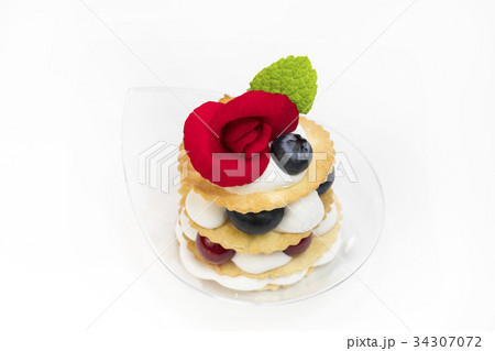 Mini desserts and meat canapes vegetable snacks in 34307072