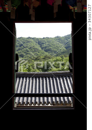 寺院 瓦屋根 節 34307127