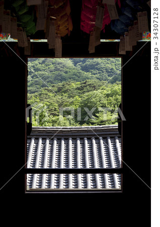 寺院 瓦屋根 節 34307128