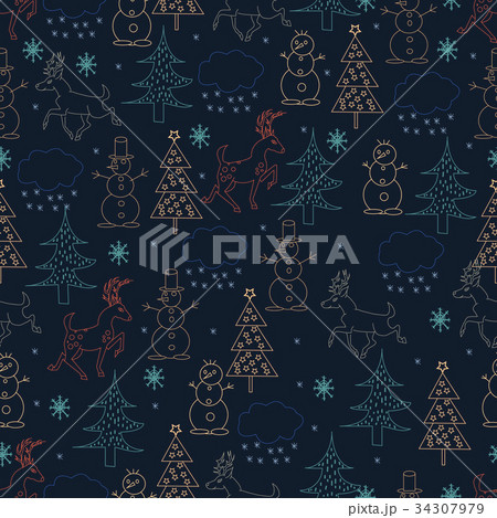 Seamless Christmas background. Seamless Christmas background. 34307979