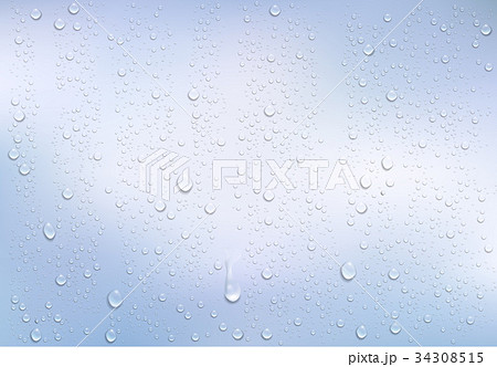 Realistic water droplets on the transparent window Realistic water droplets on the transparent window 34308515