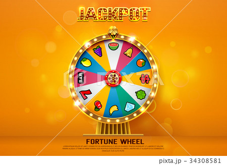 fortune wheel spinning on bokeh background fortune wheel spinning on bokeh background 34308581