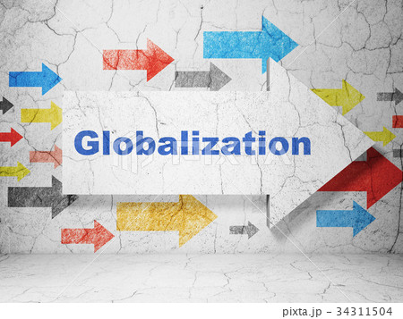 Business concept: arrow with Globalization on Business concept: arrow with Globalization on 34311504