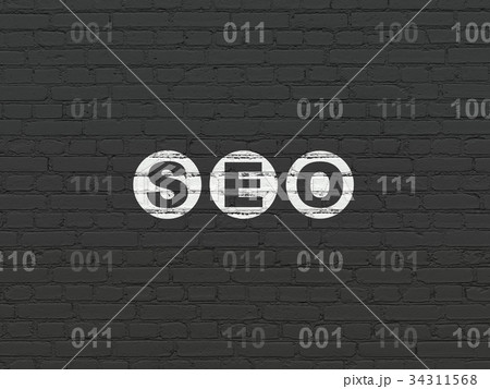 Web design concept: SEO on wall background Web design concept: SEO on wall background 34311568