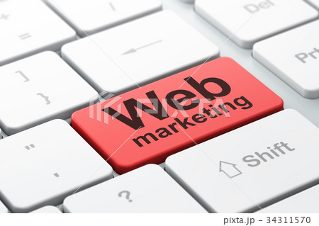 Web design concept: Web Marketing on computer Web design concept: Web Marketing on computer 34311570