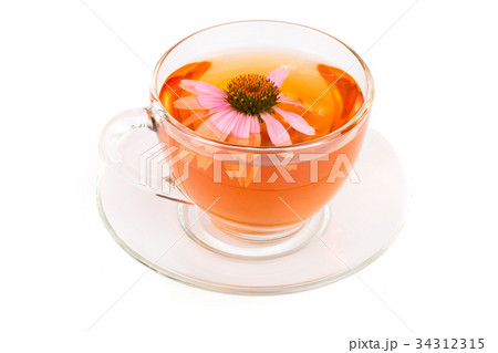 Echinacea tea isolated on white background 34312315