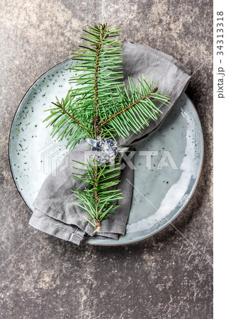 Holiday Christmas food background, cutlery, plate Holiday Christmas food background, cutlery, plate 34313318
