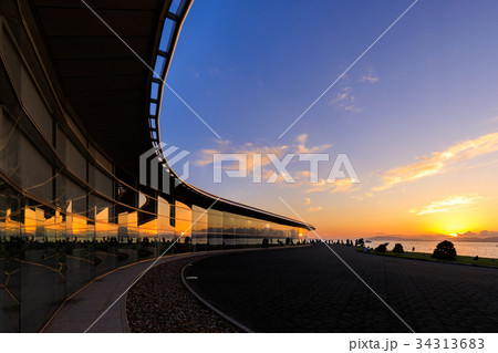 島根県立美術館からの宍道湖の夕日 34313683