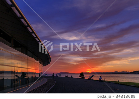 島根県立美術館からの宍道湖の夕日 34313689