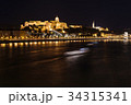 Danube and Buda Castle at night, Hungary, Budapest 34315341