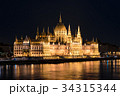 Hungarian Parliament Building at night, Budapest 34315344