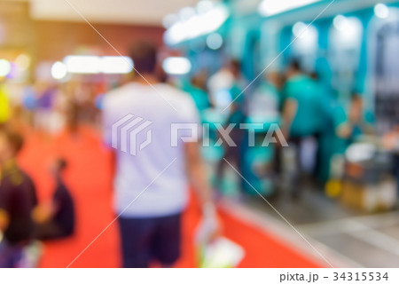 blurred of people shopping in exhibition hall blurred of people shopping in exhibition hall 34315534