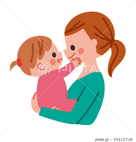 赤ちゃん 抱っこ 女の子のイラスト素材