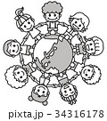 モノクロ　地球の輪 34316178
