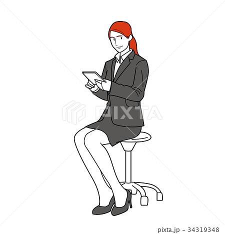 ファッショントレンド 最高女性 椅子 に 座る イラスト