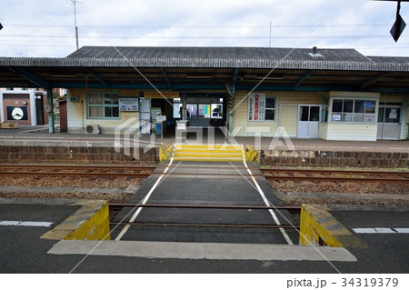 松浦鉄道 たびら平戸口駅の写真素材