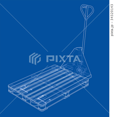 Hand pallet truck. Vector 34320143