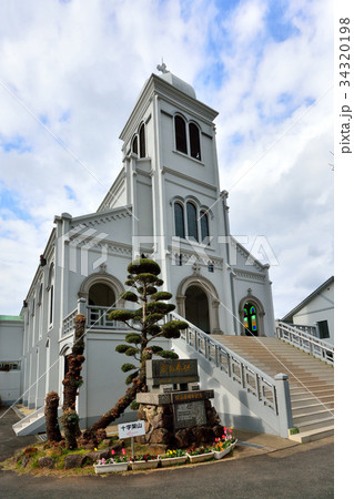 平戸市 カトリック紐差教会 ひもさしきょうかい の写真素材