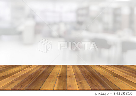 wooden board space platform with library blur wooden board space platform with library blur 34320810