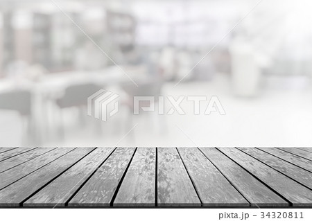 wooden board space platform with library blur wooden board space platform with library blur 34320811