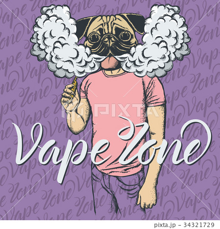 Dog vaping an electronic cigarette Dog vaping an electronic cigarette 34321729