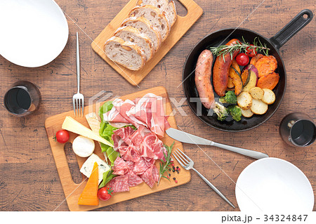 スキレット 料理 真俯瞰 スキレット 料理 真俯瞰 34324847
