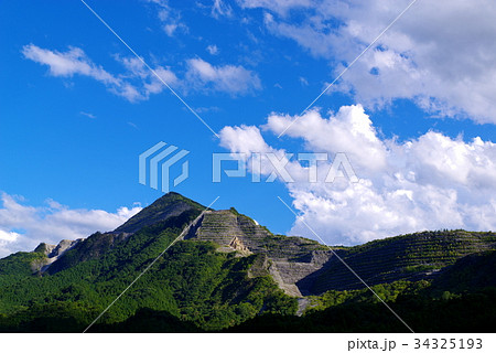 武甲山 飯盛山 北西から 削られて行く山の姿 2017年9月 標準画角 武甲山 飯盛山 北西から 削られて行く山の姿 2017年9月 標準画角 34325193