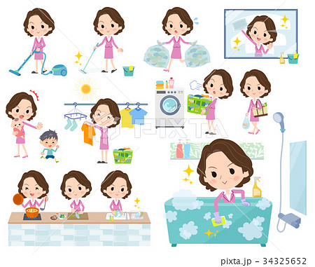 Pink suit business middle aged women_Housekeeping 34325652