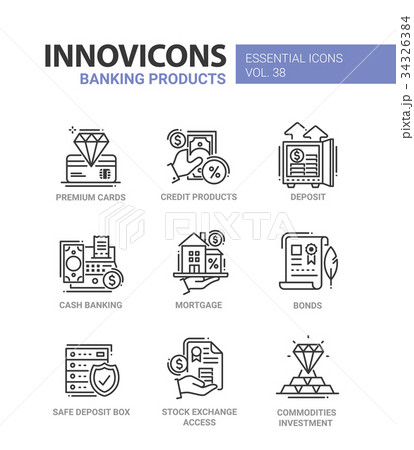 Banking Products - modern vector line design icons Banking Products - modern vector line design icons 34326384