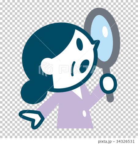 Senior woman looking into loupe Senior woman looking into loupe 34326531