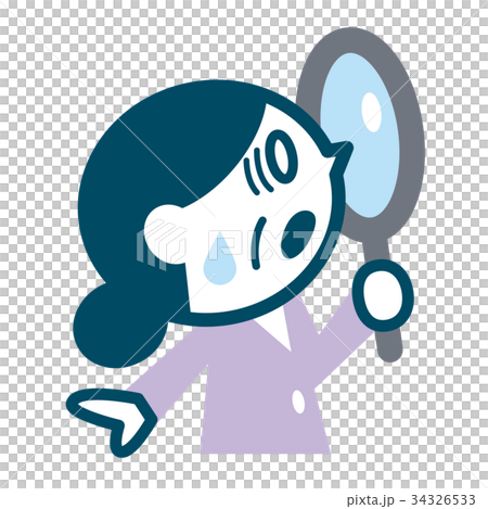 Senior woman looking into loupe 34326533