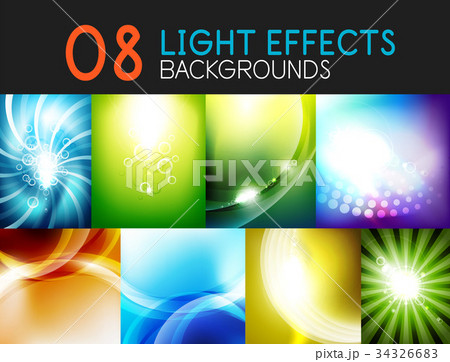 Set of light effect backgrounds - shiny sky 34326683