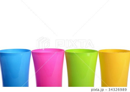 Plastic cups isolated on white background Plastic cups isolated on white background 34326989