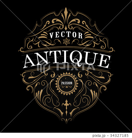 Vintage label typography Antique frame design Vintage label typography Antique frame design 34327185