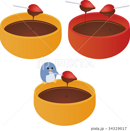 チョコレートフォンデュのイラスト素材