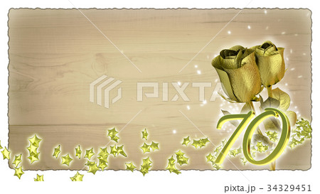birthday concept with golden roses and star 34329451