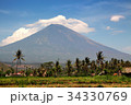 Active volcano Gunung Agung in Bali at sunset. 34330769