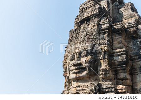 Face stone bayon in angkor thom siem reap cambodia Face stone bayon in angkor thom siem reap cambodia 34331810
