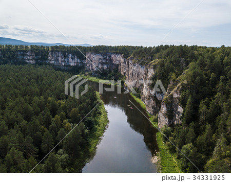 rocky landscape on the river Ai. Aerial view 34331925