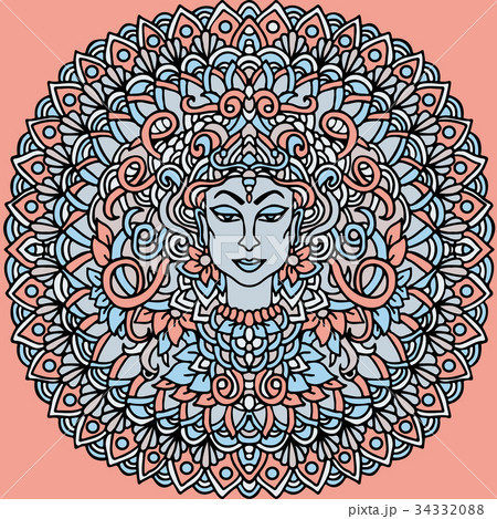 Abstract mandala ornament. Asian pattern Abstract mandala ornament. Asian pattern 34332088