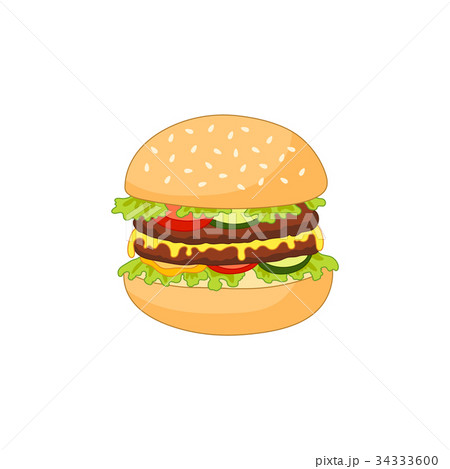 Vector burger flat isolated illustration 34333600